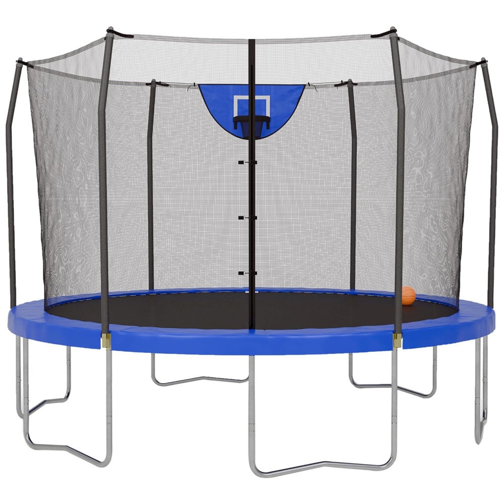 ECTQA4BHGCP00B_0.jpg - Cama Elastica para até 90 kg com Cesta de Basquete Skywalker Trampolines Azul
