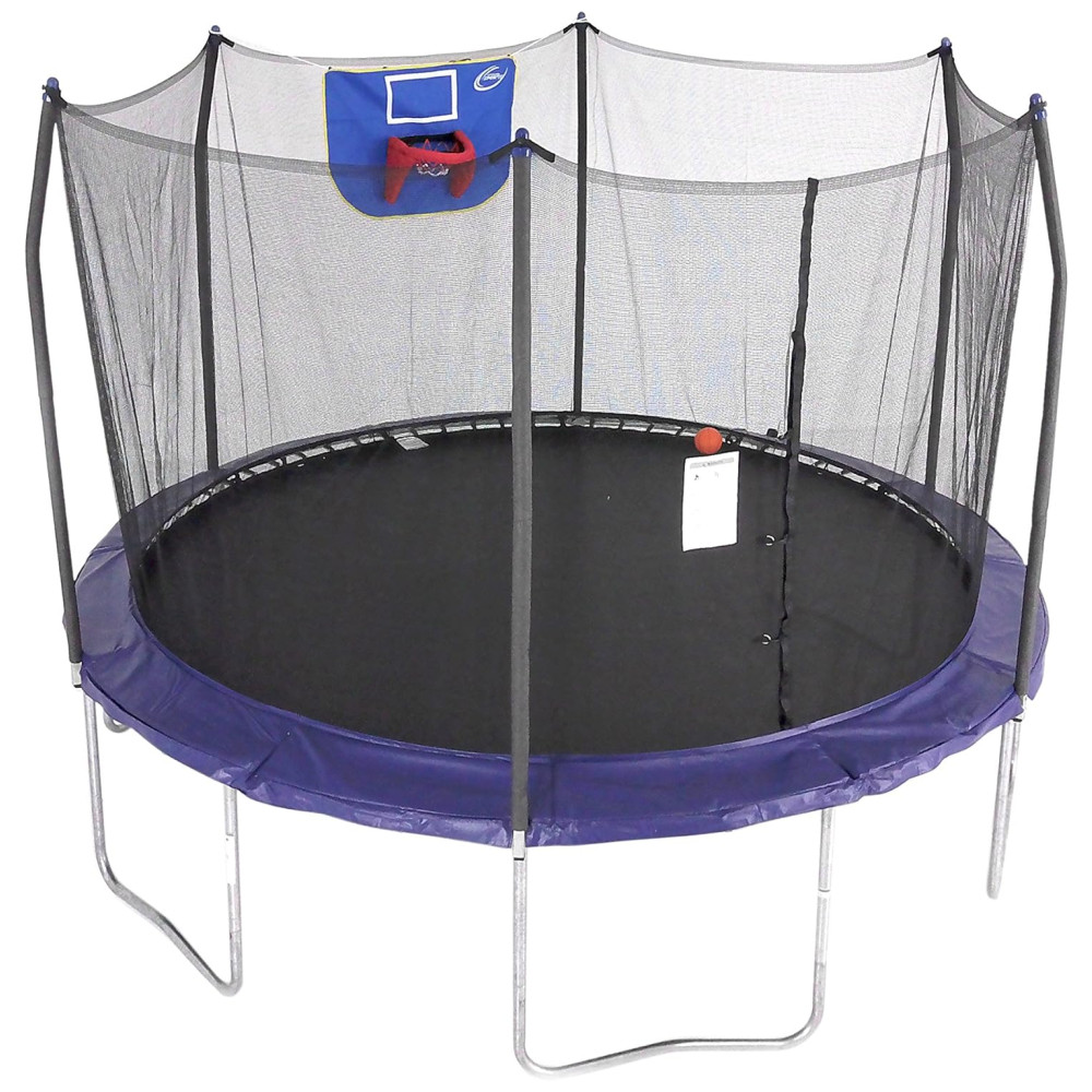 ECTQA4BHGCP00B_3.jpg - Cama Elastica para até 90 kg com Cesta de Basquete Skywalker Trampolines Azul