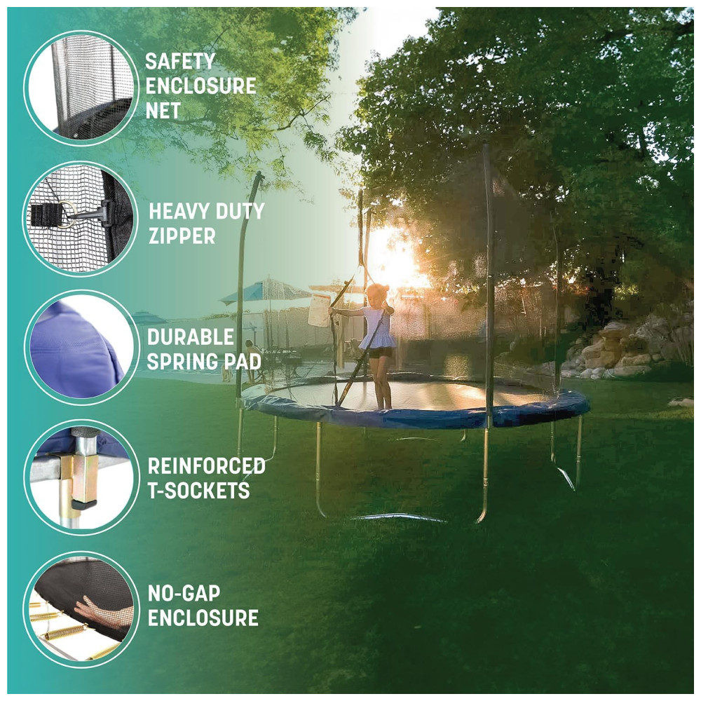 ECTQA4BHGCP00B_4.jpg - Cama Elastica para até 90 kg com Cesta de Basquete Skywalker Trampolines Azul