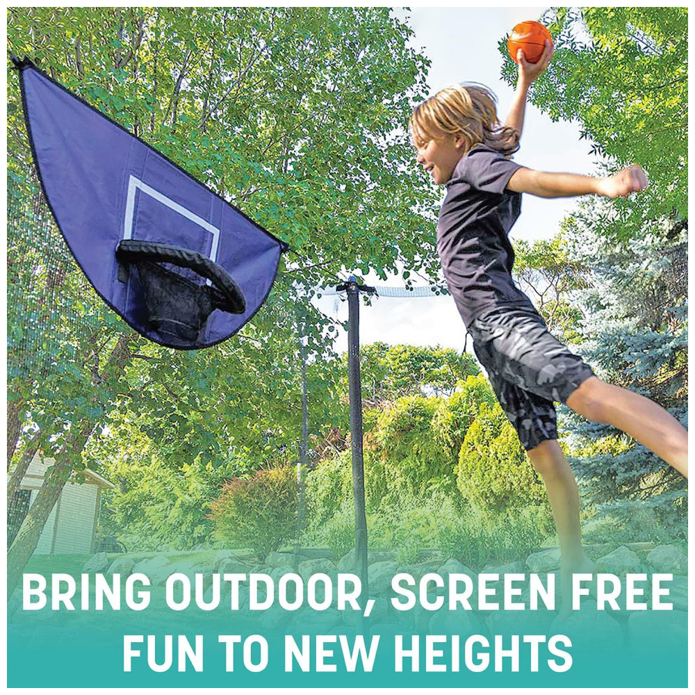 ECTQA4BHGCP00B_5.jpg - Cama Elastica para até 90 kg com Cesta de Basquete Skywalker Trampolines Azul