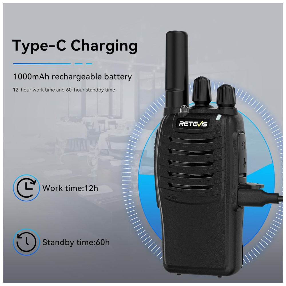ECTQAEA7T9G00B_1.jpg - Rádio Comunicador Walkie Talkie Retevis H-777 para Adultos de Longo Alcance, Recarregáveis, Rádio Bidirecional com Carregador