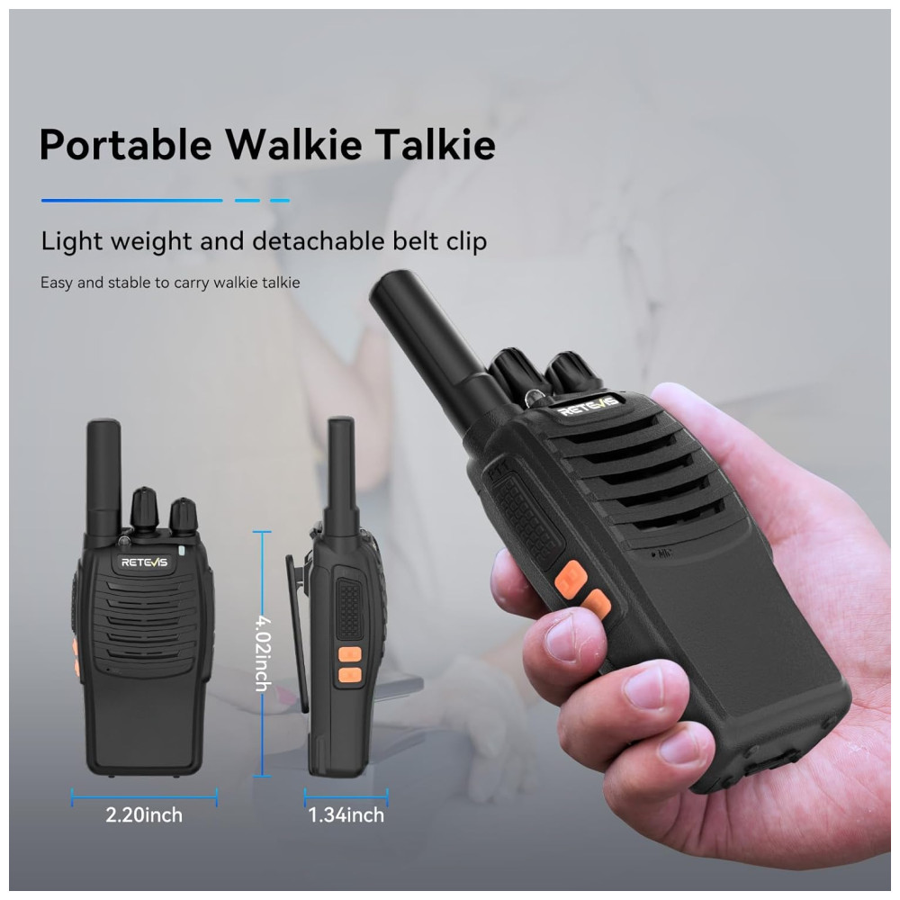 ECTQAEA7T9G00B_4.jpg - Rádio Comunicador Walkie Talkie Retevis H-777 para Adultos de Longo Alcance, Recarregáveis, Rádio Bidirecional com Carregador