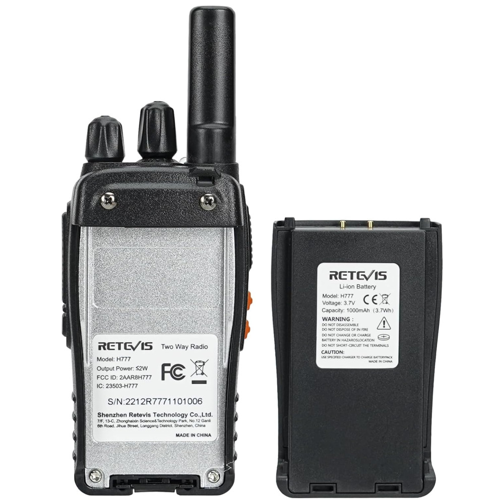 ECTQAEA7T9G00B_7.jpg - Rádio Comunicador Walkie Talkie Retevis H-777 para Adultos de Longo Alcance, Recarregáveis, Rádio Bidirecional com Carregador