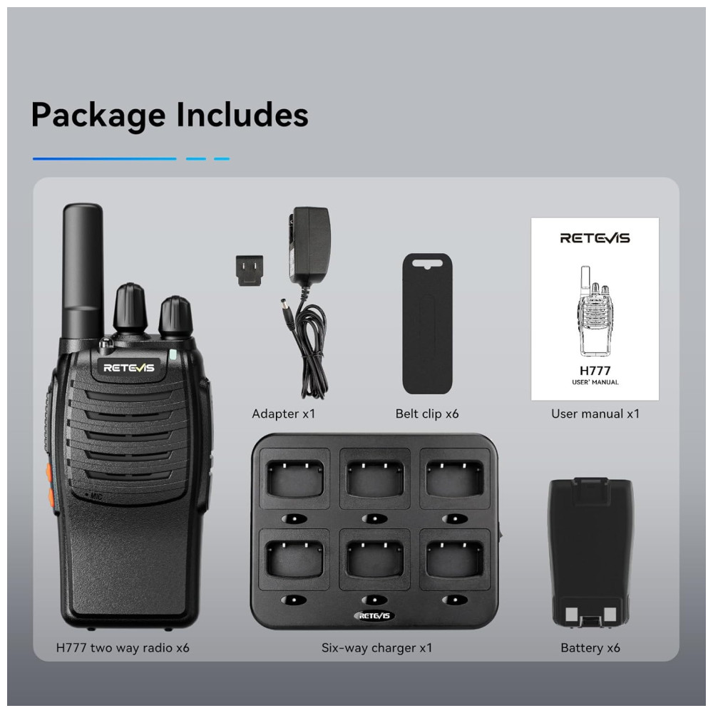 ECTQAEA7T9G00B_8.jpg - Rádio Comunicador Walkie Talkie Retevis H-777 para Adultos de Longo Alcance, Recarregáveis, Rádio Bidirecional com Carregador