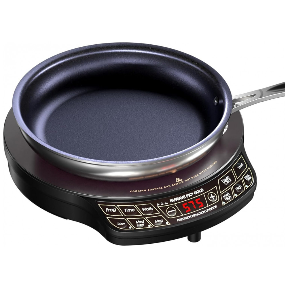 ECTQAF33H1A10B_0-1.jpg - Cooktop de Indução Nuwave Gold Precision, Portátil, Potente com Bobina de Aquecimento de 8 Polegadas, 3 Configurações de Potência, 12 Superfície de Co