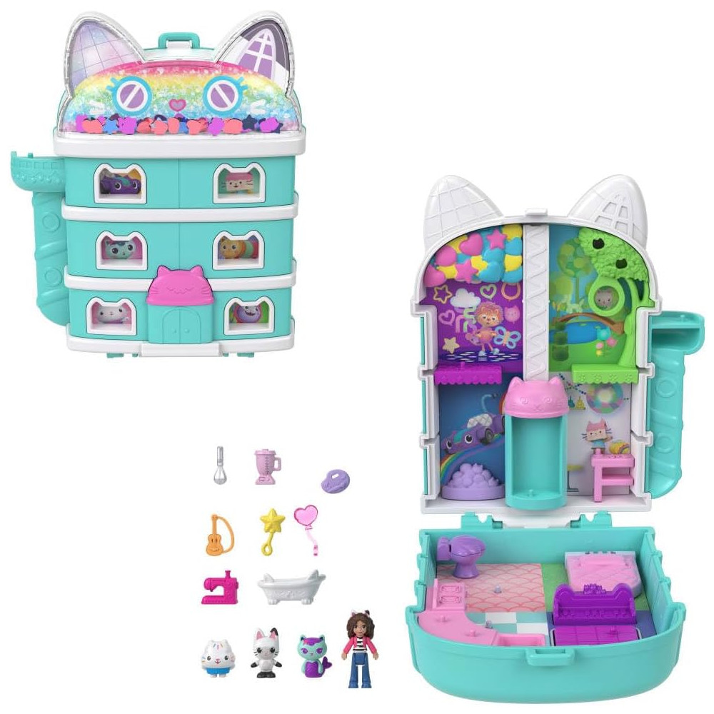 ECTQB1YPF6ND0B_0-2.jpg - Polly Pocket x Gabbys Dollhouse: Conjunto Compacto com Micro Bonecas e Playset Temático