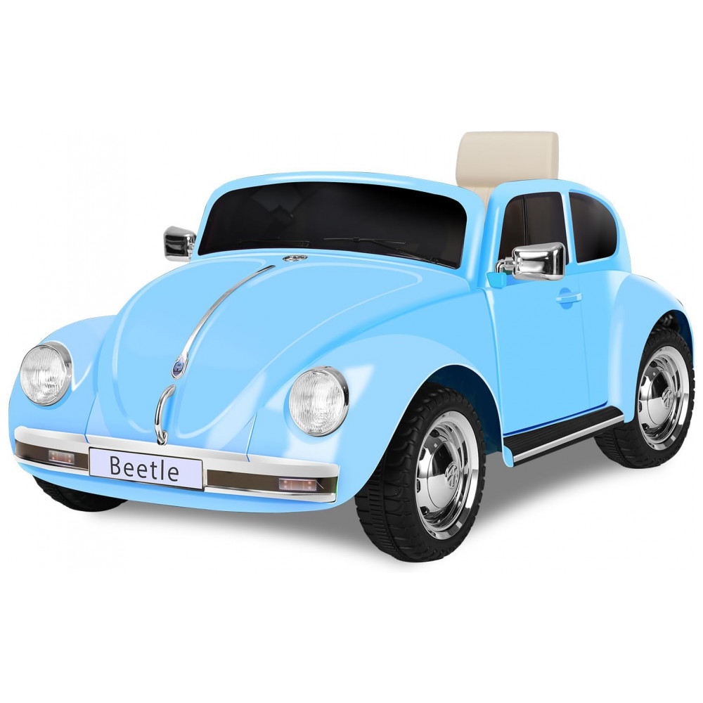 ECTQB2M9X4PD0B_0-1.jpg - Carro Elétrico Infantil Volkswagen Beetle Forever Source Azul 12V Controle Remoto LED 3 Velocidades Música e autonomia de 60-90min