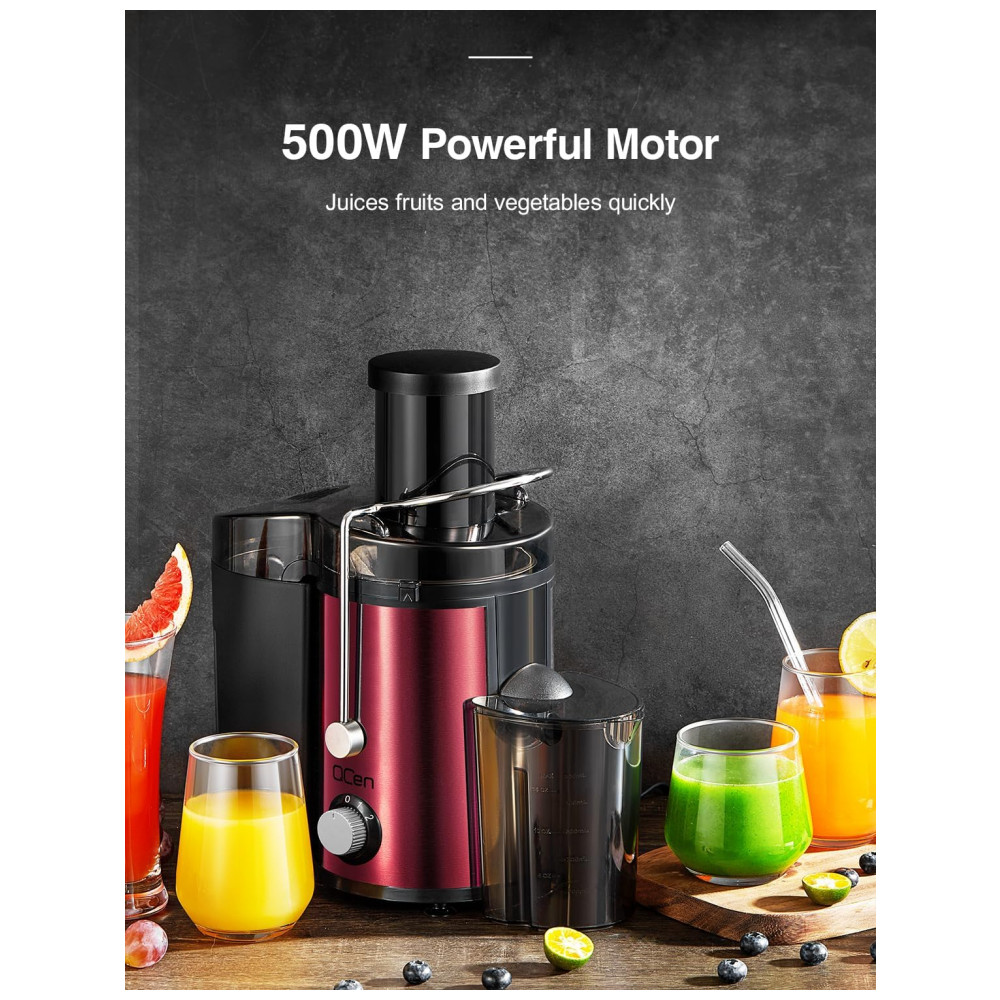 Extrator de sucos, Centrífuga de 800W com Boca de Alimentação Larga para Frutas e Vegetais, Fácil de Limpar, Aço Inoxidável, QCen - Imagem 5