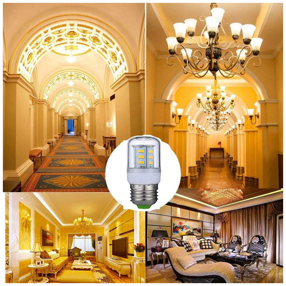 ECTQB3K5MPT70B_6-1.jpg - Pacote com 6 Lâmpadas de Milho LED Lxcom Lighting 5W E26E27 Base Média Equivalente a 45 Watts 24 LEDs 5730 SMD Branco Quente 3000K 450LM