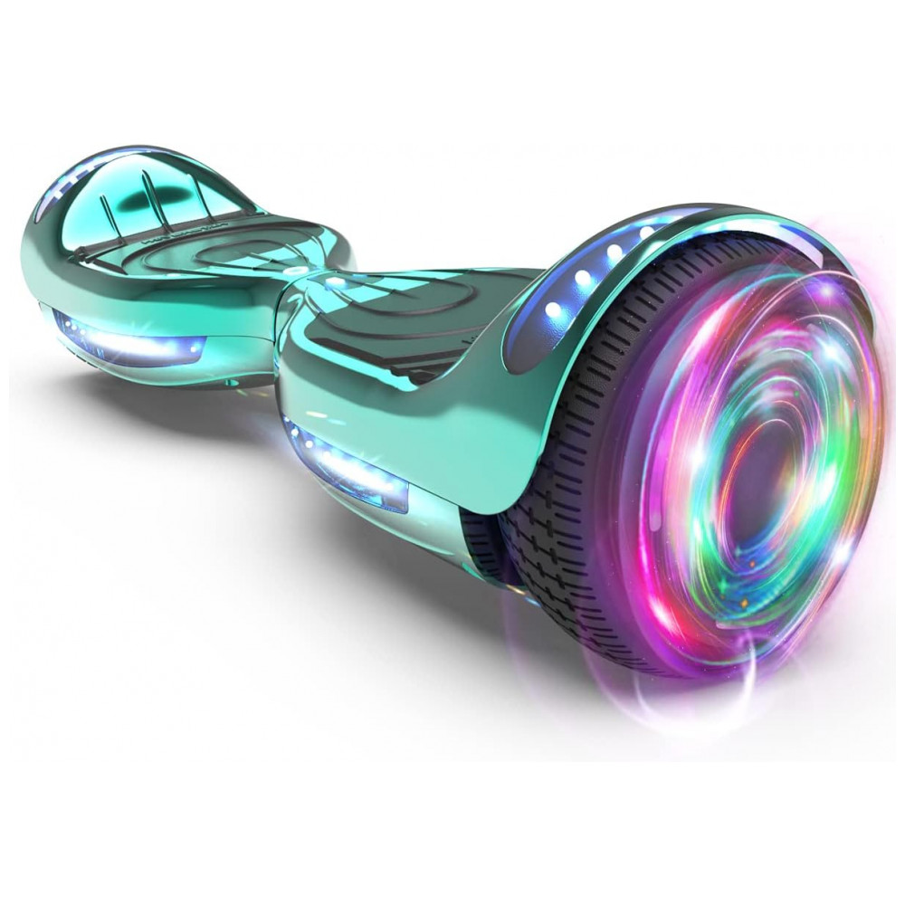Hoverboard Certificado HS2.01 Turquesa com Rodas LED Flash, Bluetooth e Luzes LED