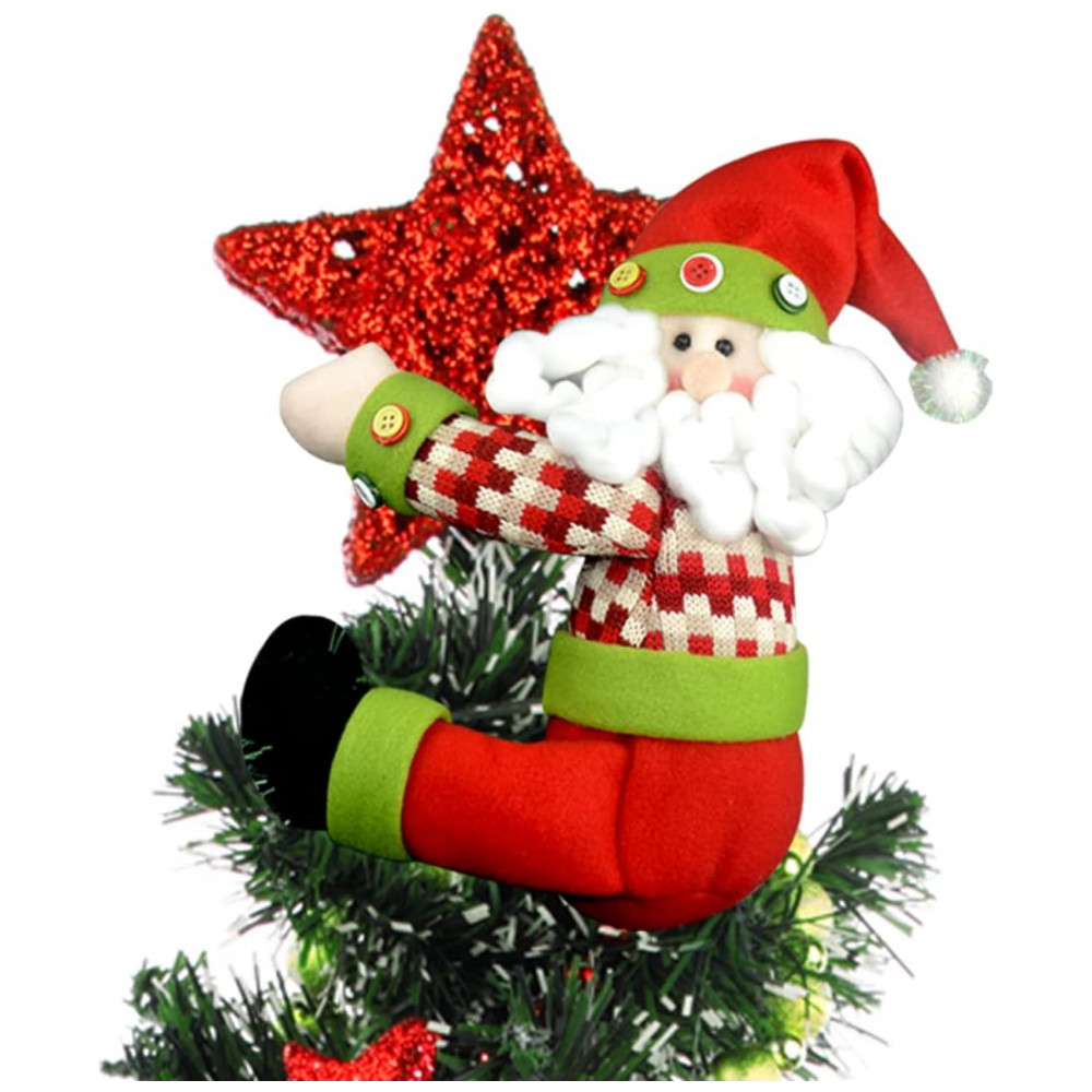 Topo de Árvore de Natal Papai Noel, Decorações Únicas e Divertidas para o Natal, Também Pode Ser Usado Como Amarração de Cortina,Hongsome,