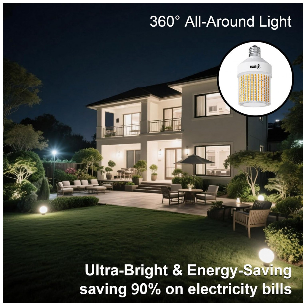 ECTQB8RVMKCF0B_1-1.jpg - Lâmpada de Milho LED 70W, Equivalente a 700W, 9100LM, 3000K Branco Quente, Impermeável, Economia de Energia de 90%, Base E26/E39,RIUVAO