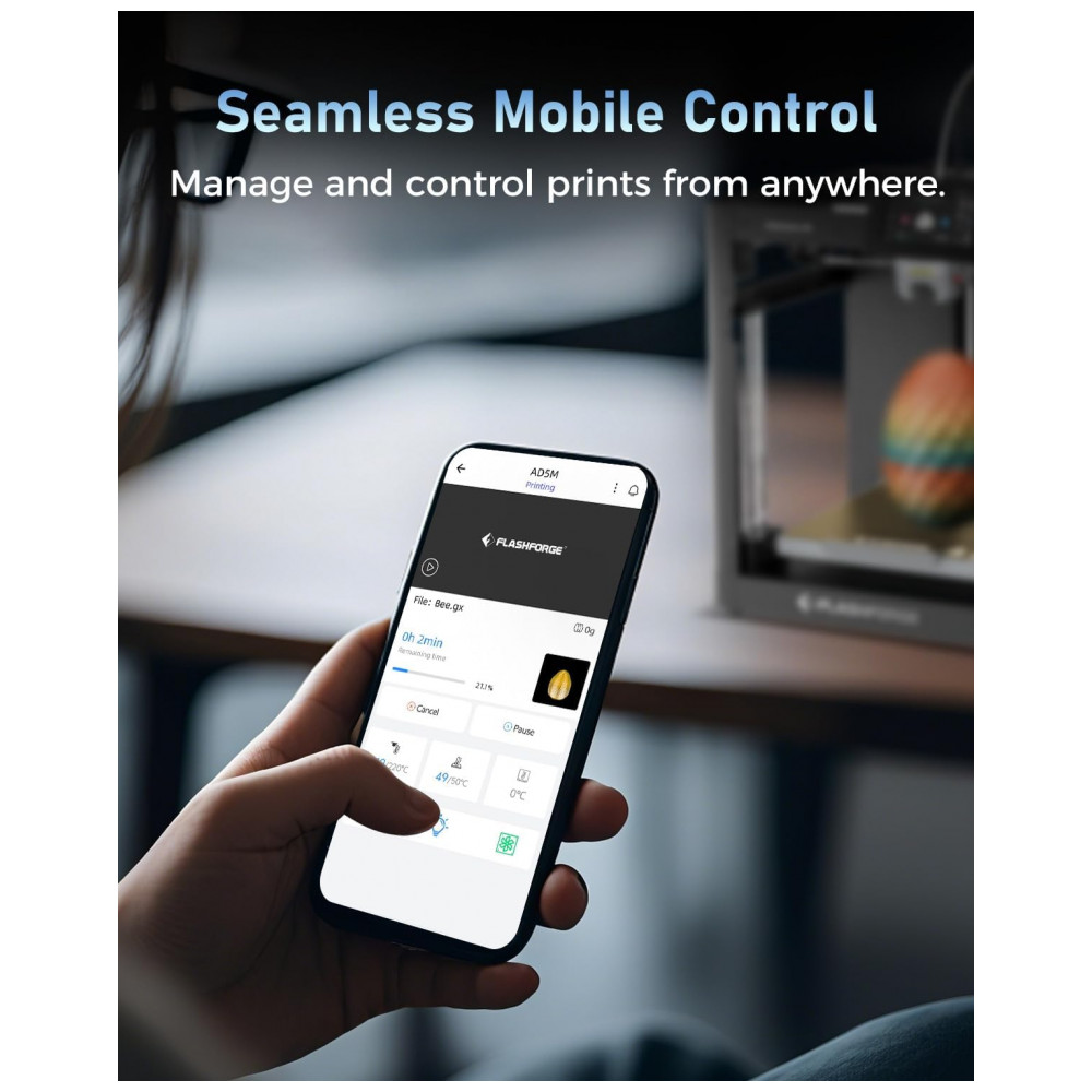 ECTQBD4XS73F0B_6-1.jpg - FLASHFORGE Impressora 3D AD5M, CoreXY de Alta Velocidade de 600mm/s com Auto Nivelamento em 1 Clique, Extrusora de Direção Direta de Alta Temperatura,