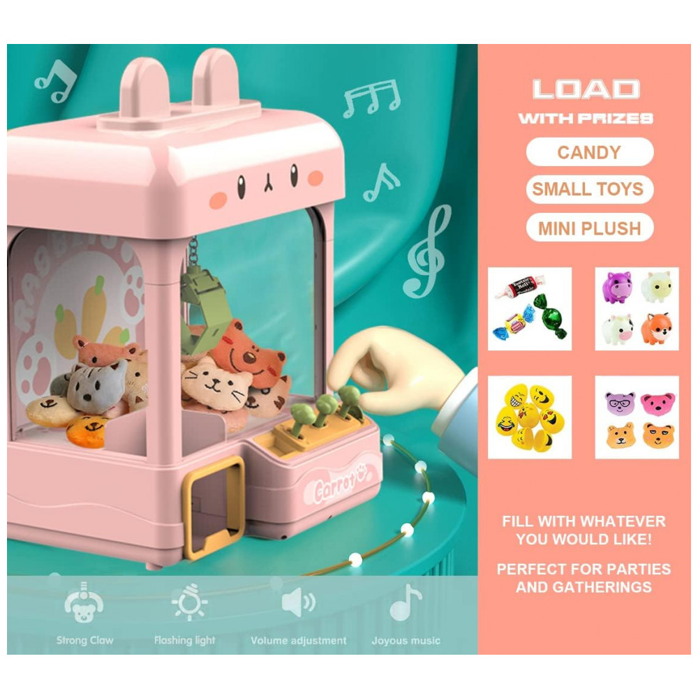 ECTQBGFP843C0B_3-1.jpg - Máquina de Garra Grande cxjoigxi Bunny com Luzes e Sons Ajustáveis Mini Arcade Eletrônico para Crianças e Adultos