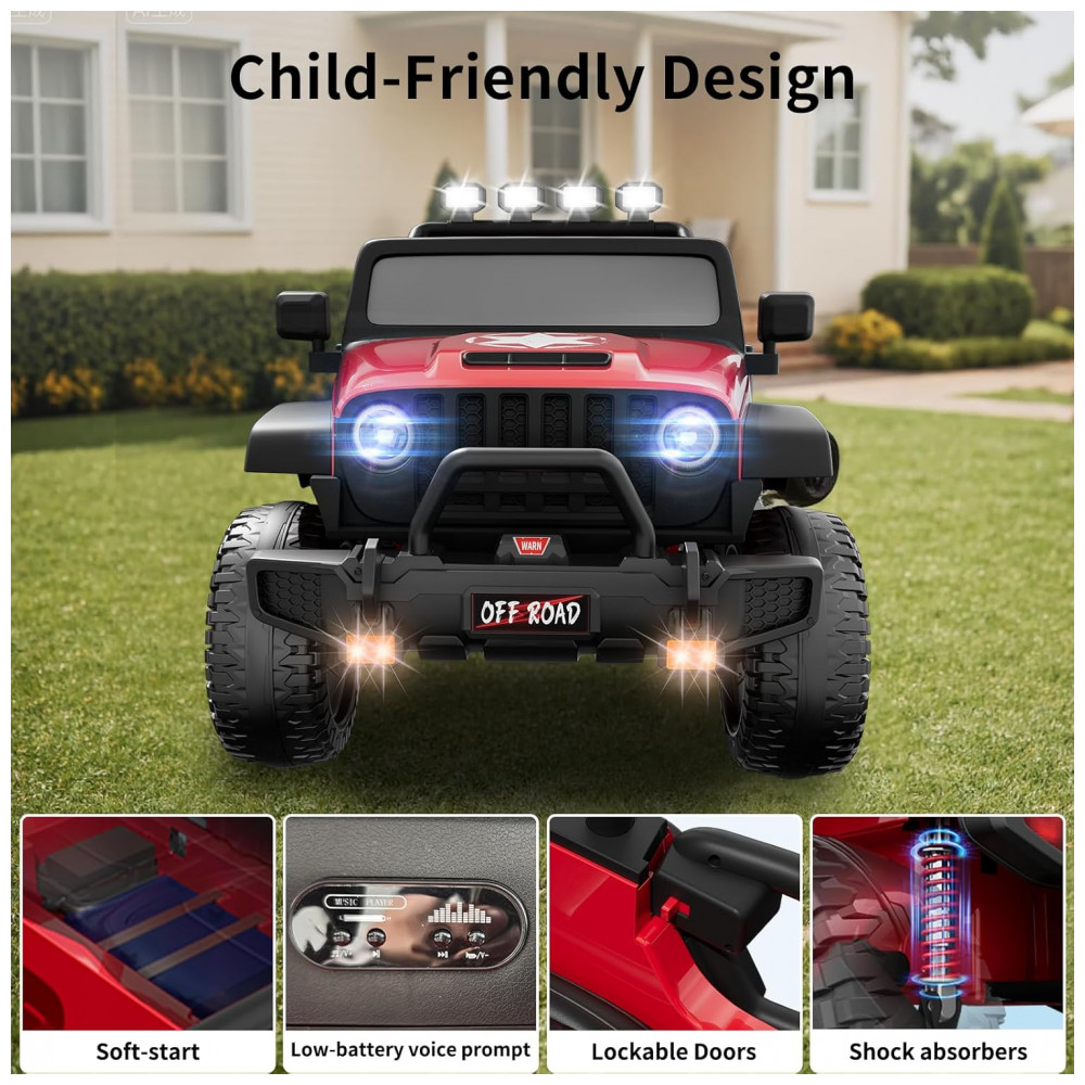 ECTQBJZ4W6LF0B_5-1.jpg - Carro Elétrico Infantil 2 Lugares, 24V, 4 Motores 200W, Controle Remoto, Suspensão, CIYOMY, Vermelho