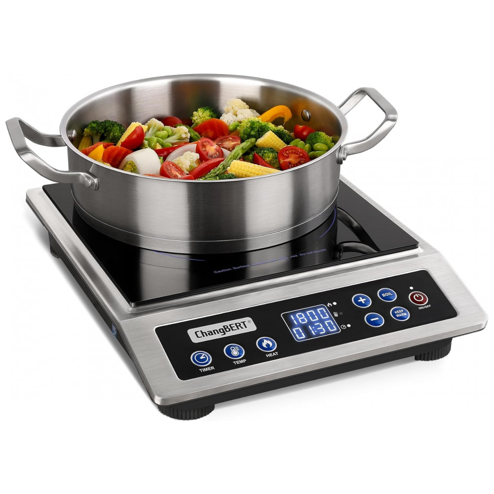 ECTQBS65SKDD0B_0-1.jpg - Cooktop de Indução Portátil ChangBERT, Certificado pela NSF, Potente 1800W com Bobina de Aquecimento de 8