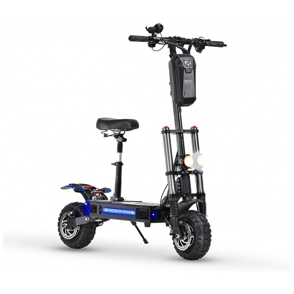 ECTQC1WS3Q690B_0-1.jpg - Patinete Elétrico com Assento para Adultos Alcance 120km e Peso 180kg 6000W REDDYDY Preto
