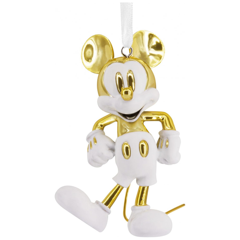 ECTQC2G63MQD0B_0-1.jpg - Enfeite Natalino Hallmark Signature 2025 Disney Mickey Mouse Branco e Dourado, Cerâmica, 5,7 x 8,3 x 3,2cm