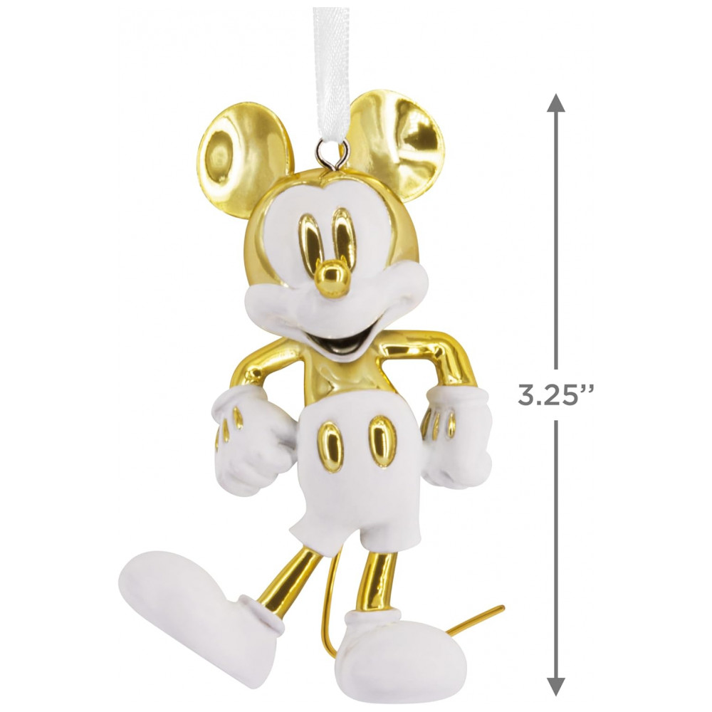 ECTQC2G63MQD0B_3-1.jpg - Enfeite Natalino Hallmark Signature 2025 Disney Mickey Mouse Branco e Dourado, Cerâmica, 5,7 x 8,3 x 3,2cm