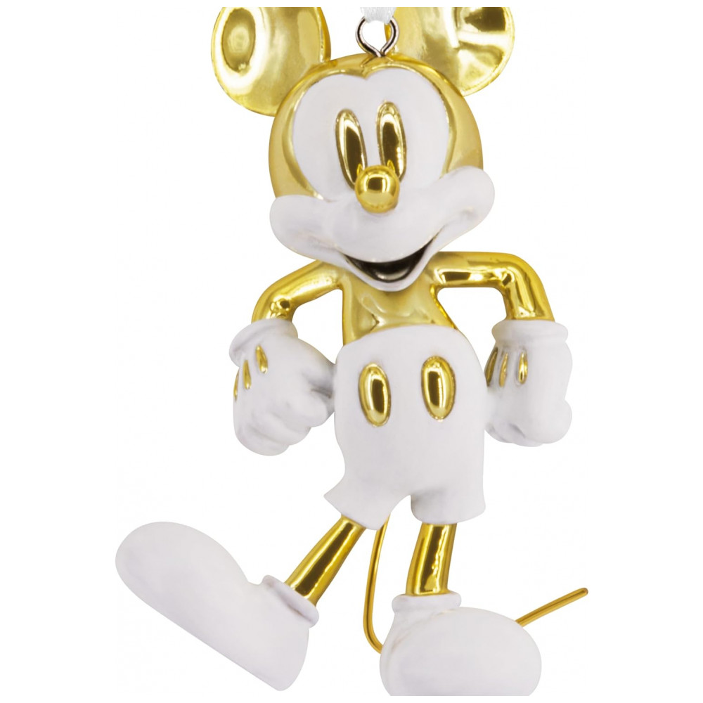ECTQC2G63MQD0B_4-1.jpg - Enfeite Natalino Hallmark Signature 2025 Disney Mickey Mouse Branco e Dourado, Cerâmica, 5,7 x 8,3 x 3,2cm
