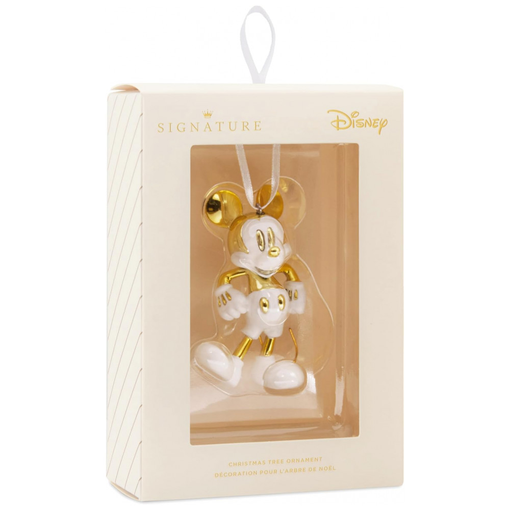 ECTQC2G63MQD0B_6-1.jpg - Enfeite Natalino Hallmark Signature 2025 Disney Mickey Mouse Branco e Dourado, Cerâmica, 5,7 x 8,3 x 3,2cm