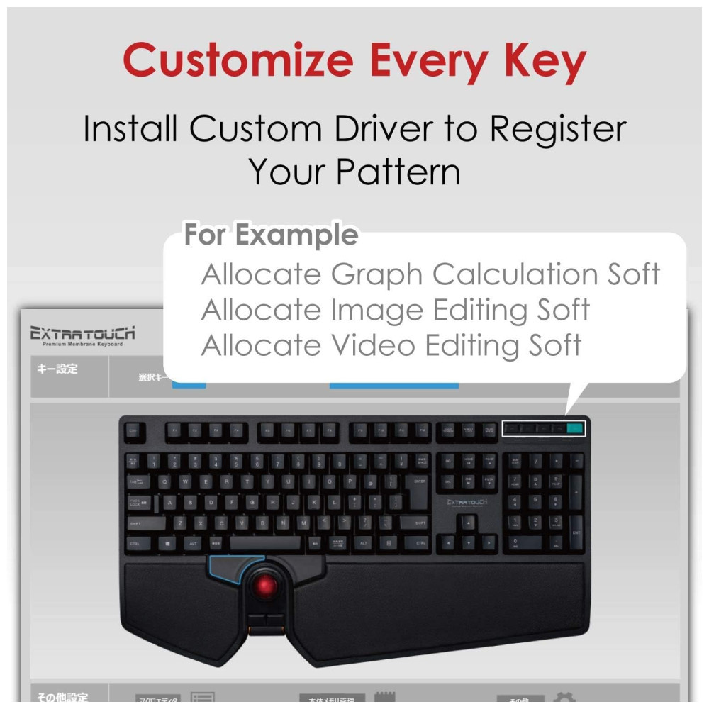 ECTQC37RF3Y70B_7-1.jpg - Teclado Ergonômico Sem Fio Recarregável Reduz a Tensão das Mãos com Controle de Polegar ELECOM TK TB01UMBK Preto