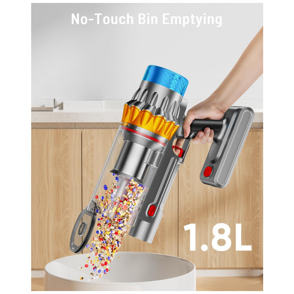 ECTQC4ZWX9KF0B_5-1.jpg - Aspirador de Pó sem Fio 600W 50KPA 65Min, Potente para Casa, Autônomo, Recarregável, Tela OLED, 1,8L, pelos de Animais, Tapetes, JRFYHFT,