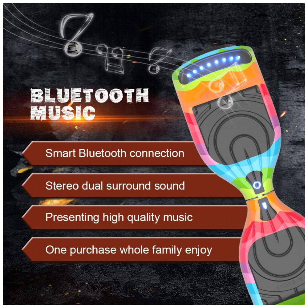 ECTQC5K18B390B_3-1.jpg - Hoverboard Certificado HS2.01 Arco-Íris com Rodas LED Piscantes, Bluetooth e Luzes LED