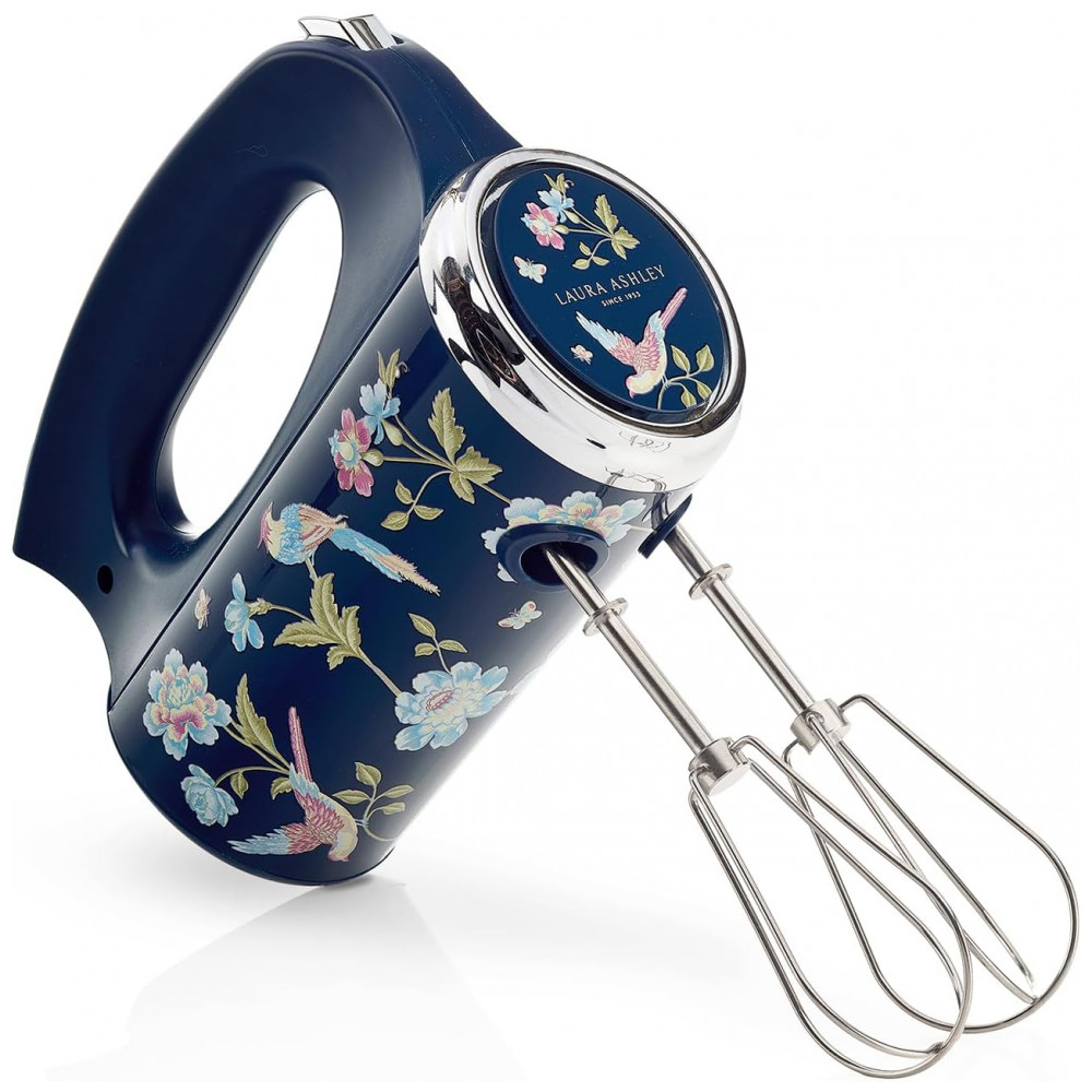 ECTQC6KMZXPD0B_0-1.jpg - Batedeira de Mão Laura Ashley 200W Azul Marinho com Estampa Floral Elveden 5 Velocidades Turbo Inox VQ-SBSMR57-LAEN-US 110V