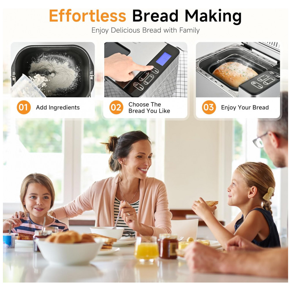 ECTQCCPJPF9F0B_1-1.jpg - Máquina de Pão Gleedelish Cor Prata 13 Funções Dispensador Frutas e Nozes Timer 13H Voltagem 110V