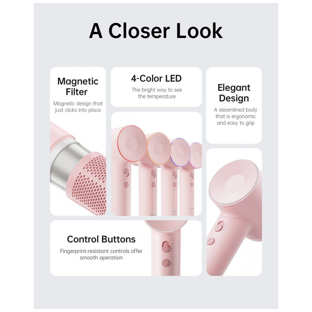 ECTQCHDTPVXD0B_7-1.jpg - Secador de Cabelo Laifen Hair Dryer SE, 200 Milhões de Íons Negativos com Motor Sem Escova de 105.000 RPM 1400W, Secagem Rápida Poderosa de Alta Veloc