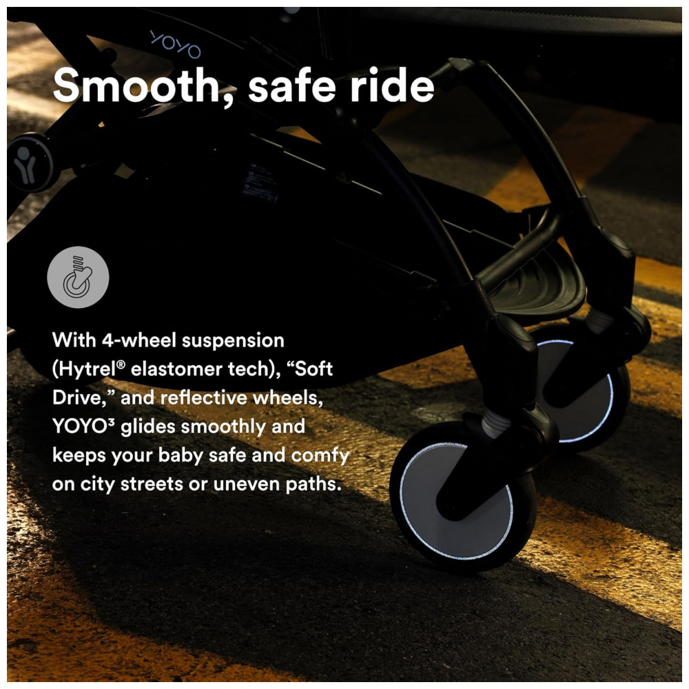 ECTQCHQ3WJ8D0B_4-1.jpg - Carrinho de Bebê Stokke YOYO3 Ginger - Estrutura Preta em Alumínio Dobrável Compacto Assento Reclinável Cinto 5 Pontos Compacto para Viagem