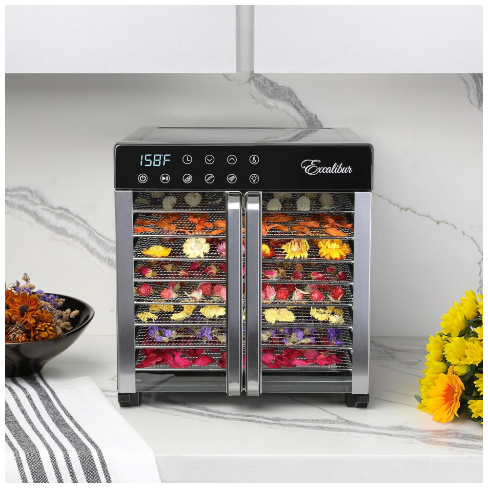 ECTQCP612FFD0B_1-1.jpg - Desidratador Excalibur Food 8 Bandejas para Jerky, Frutas, Vegetais, Ervas, Petiscos para Animais,