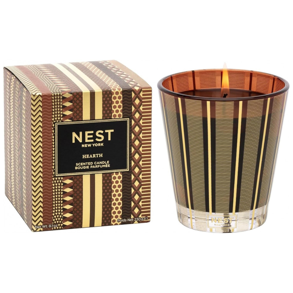 Vela Clássica Perfumada NEST New York, Lareira 230g Até 60 Horas de Queima Vasilha de Vidro Reutilizável