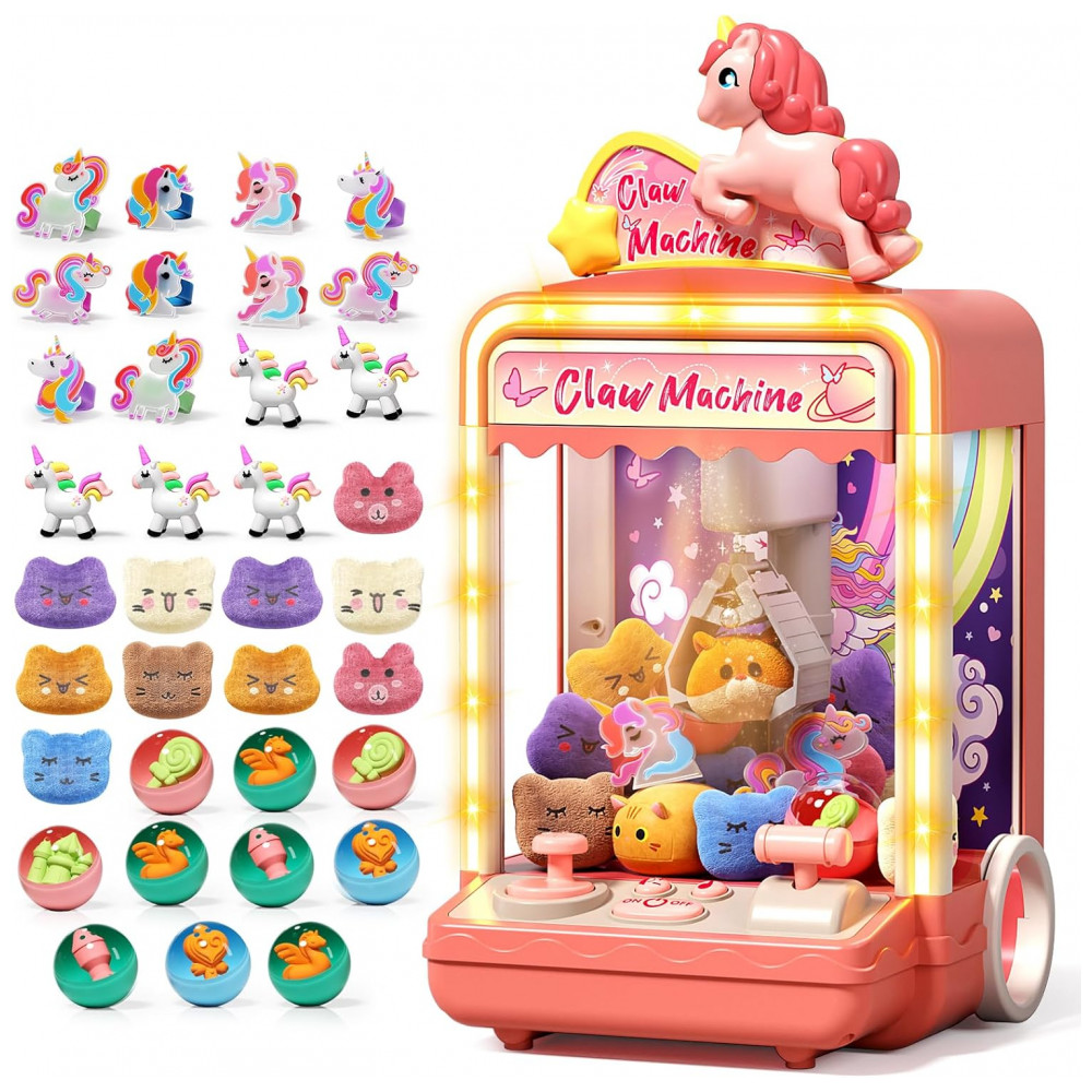 ECTQCWF1CG6D0B_0-1.jpg - Máquina de Garra Aiqi 35 PCS Kids Claw Machine, Mini Vending Game com Luzes e Som para Crianças