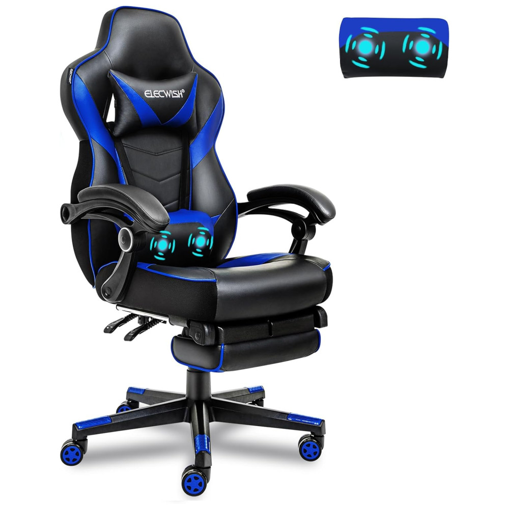 ECTQCWTGHB780B_0-1.jpg - Cadeira Gamer Ergonômica Giratória com Suporte Lombar e Apoio de Cabeça ELECWISH Azul