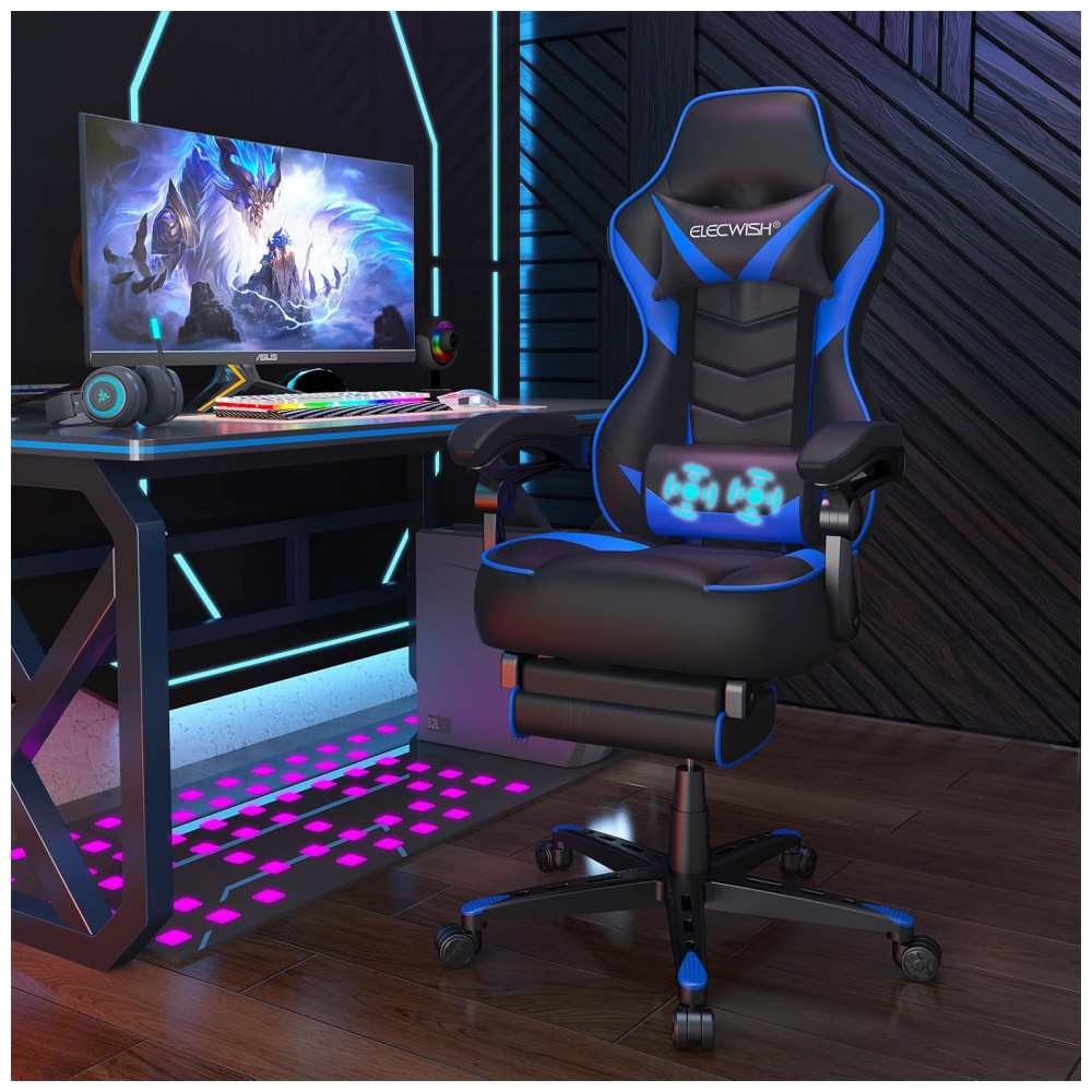 ECTQCWTGHB780B_1-1.jpg - Cadeira Gamer Ergonômica Giratória com Suporte Lombar e Apoio de Cabeça ELECWISH Azul