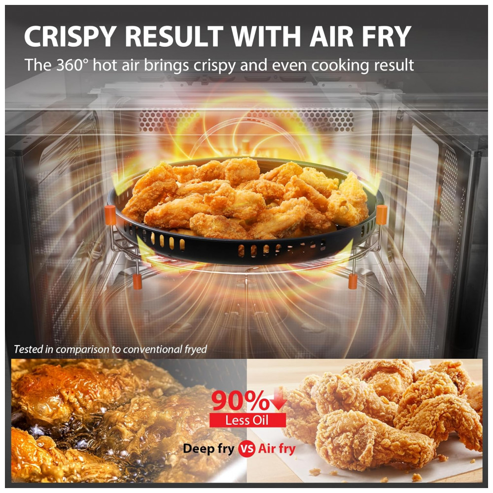 ECTQCWXDTQPD0B_1-1.jpg - Forno Micro-ondas de Bancada TOSHIBA Combo 8 em 1 com Convecção, Grill, Modo de Remoção de Odor, Prateleira Giratória