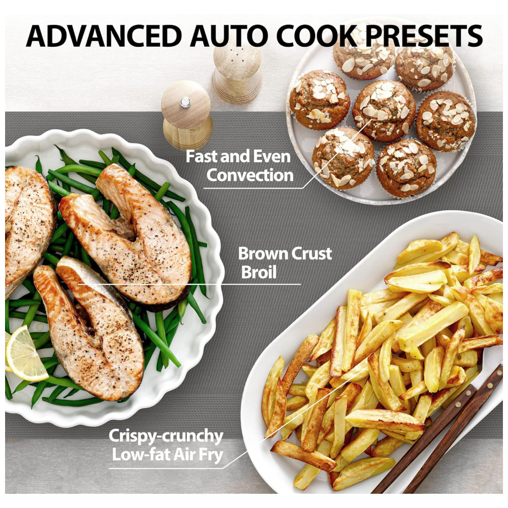 ECTQCWXDTQPD0B_3-1.jpg - Forno Micro-ondas de Bancada TOSHIBA Combo 8 em 1 com Convecção, Grill, Modo de Remoção de Odor, Prateleira Giratória