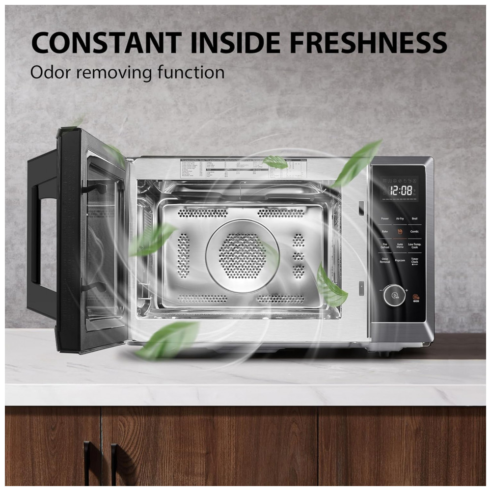 ECTQCWXDTQPD0B_6-1.jpg - Forno Micro-ondas de Bancada TOSHIBA Combo 8 em 1 com Convecção, Grill, Modo de Remoção de Odor, Prateleira Giratória