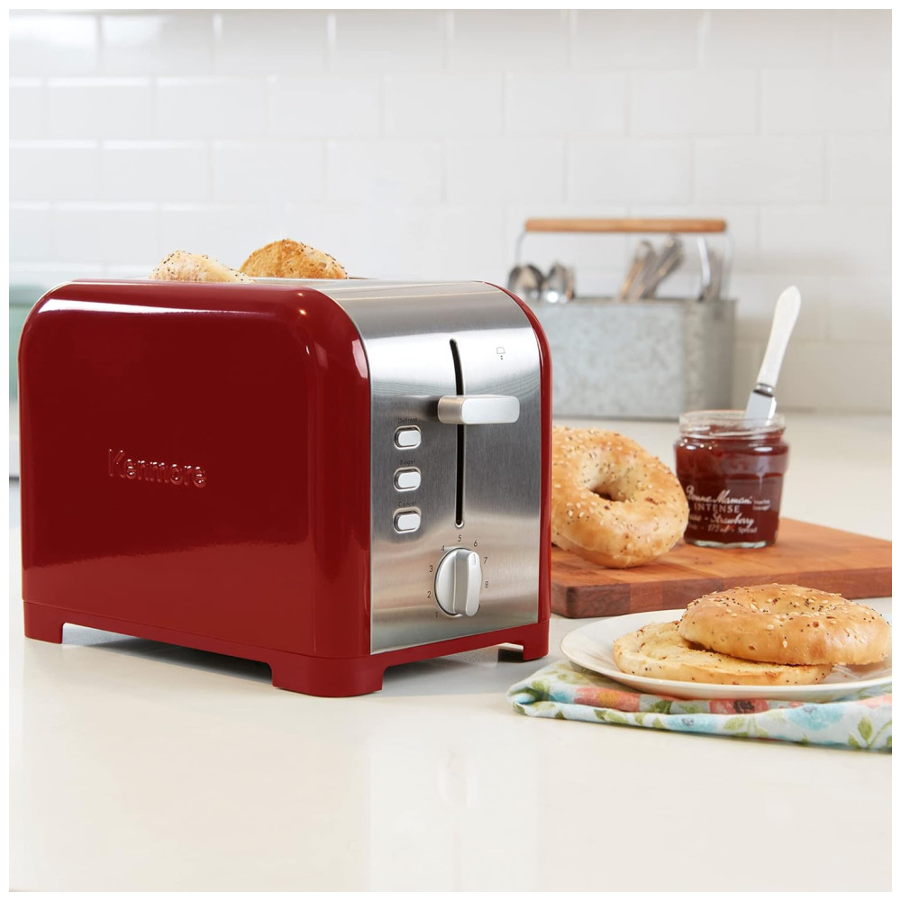 ECTQCY4NPBX90B_1-1.jpg - Torradeira Elétrica 2 Fatias com 9 Níveis de Tostagem Ajustáveis Aço Inox 110v KENMORE KKTS2SR AZ 2 Vermelho