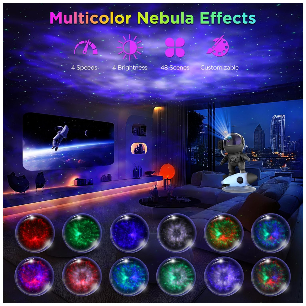 ECTQCZP81BLD0B_1-1.jpg - Projetor de Galáxia Astronauta para Quarto, Luz de Galáxia com Controle Remoto via App, Ruídos Brancos, Alto-Falante Bluetooth, Luz Noturna de Foguete