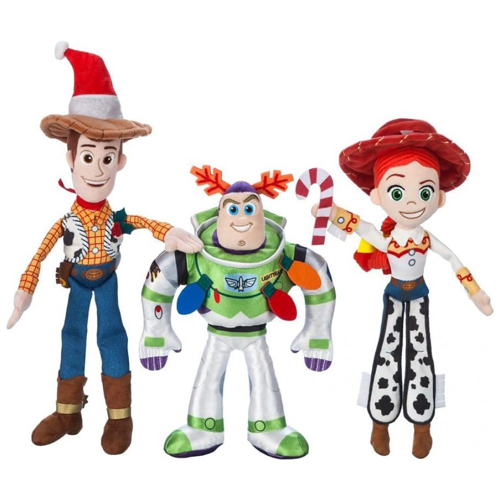 ECTQD1YG61GD0B_0-1.jpg - Conjunto Pelúcias Natalinas Toy Story Disney Store – Jessie, Buzz Lightyear e Woody Multico