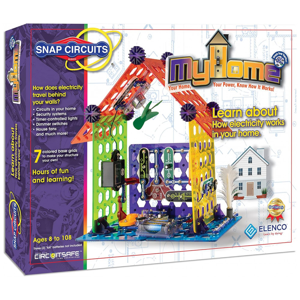 ECTQD3QS4LG80B_0-1.jpg - Snap Circuits Elenco My Home – Kit Educacional de Eletrônica para Crianças a Partir de 8 Anos