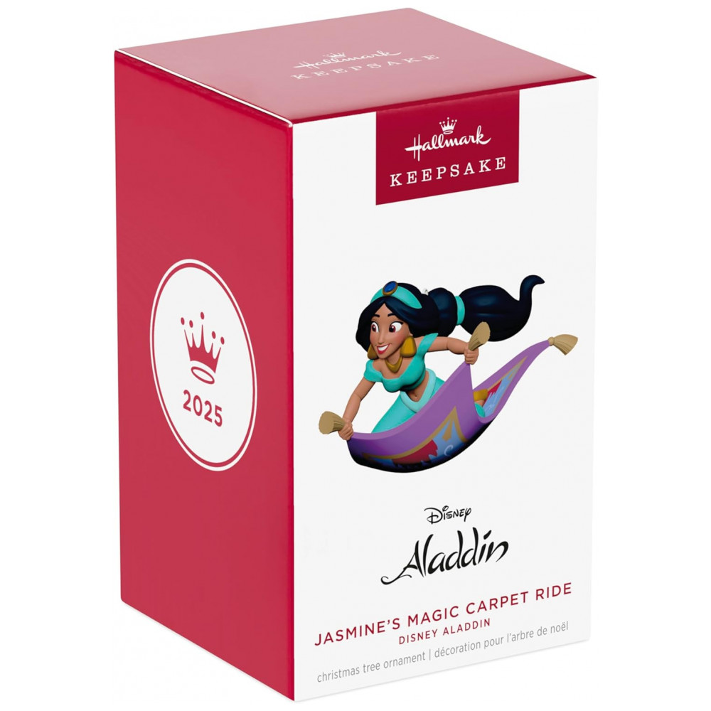 ECTQD55T93RD0B_6-1.jpg - Ornamento Hallmark Keepsake 2025 Disney Aladdin - O tapete Mágico de Jasmine, Decoração Natalina para Fãs Disney