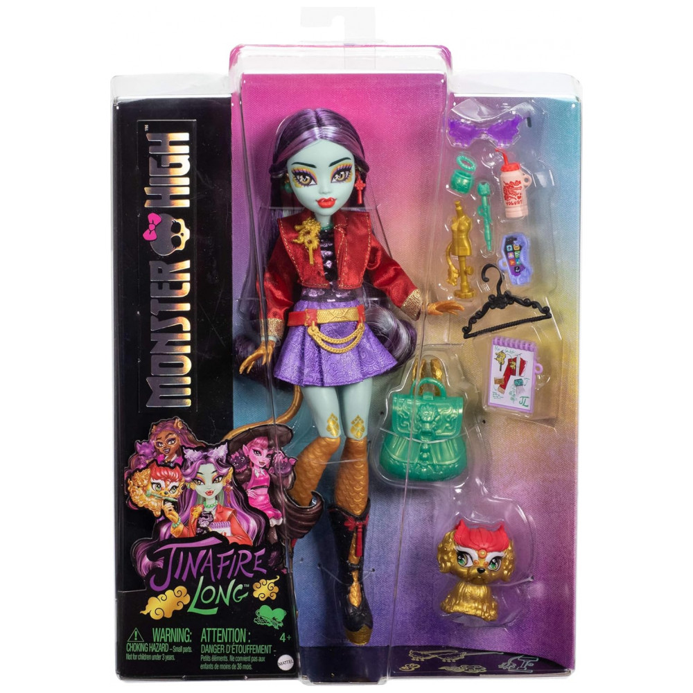 ECTQD6K2VP7D0B_5-1.jpg - Boneca Monster High Jinafire Long com Pet Cloudy “Yun Yun” e 7 Acessórios – Colecionável