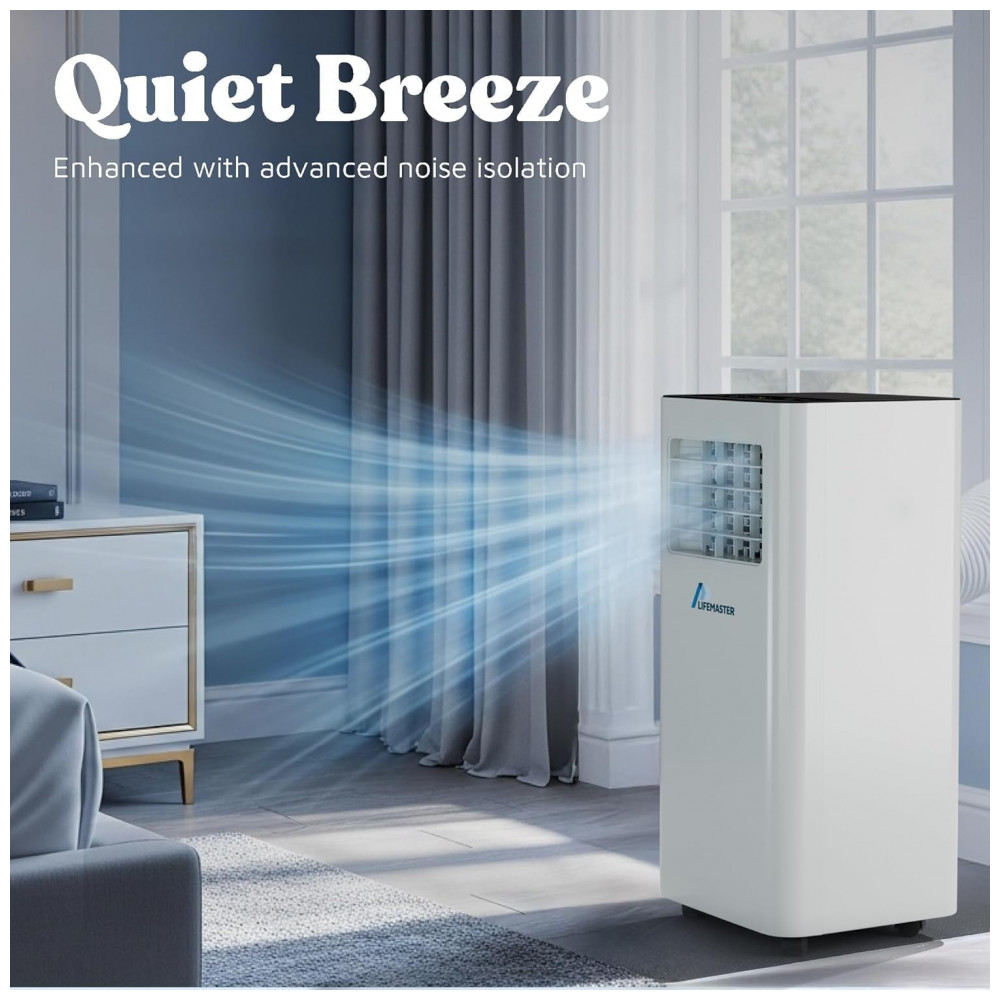 ECTQDGKVNQ7D0B_1-1.jpg - Ar-condicionado Portátil Lifemaster 14.000 BTU Dual Hose para cômodos de 55 metros quadrados com 3 Modos de Operação: Desumidificador, Refrigeração e Ve