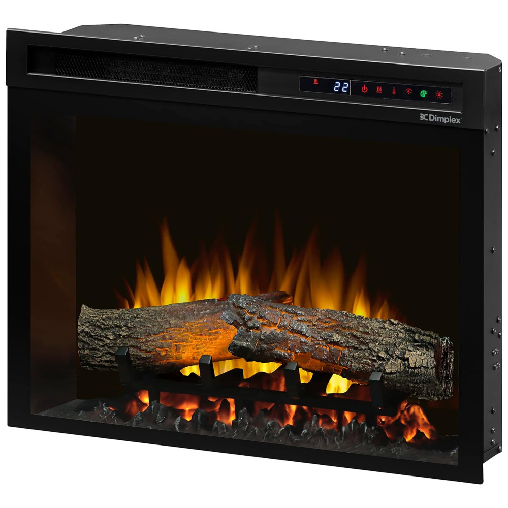 ECTQDGVLCCJ70B_0.jpg - Lareira Elétrica de Embutir A53x58L com Toras e Chamas Multicoloridas Realistas, 110V, Dimplex XHD23L, Preta