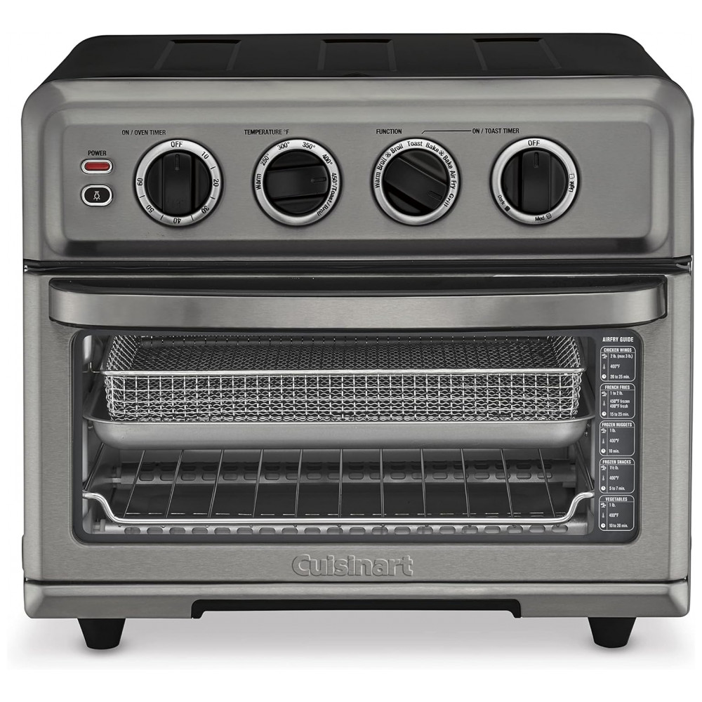 ECTQDGY1WSH90B_0-1.jpg - Forno de Convecção e Fritadeira de Ar Cuisinart com Grelha, 1800W 81 Forno de Ar com Função Grelha, Assar, Convecção, Grelhar, Grelhar e Manter Aqueci