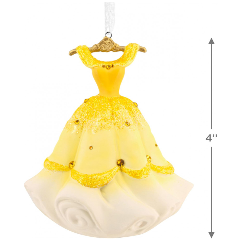ECTQDRKN1MQD0B_3-1.jpg - Enfeite Natalino Hallmark Signature 2025 Disney Princesa Bela Vestido Amarelo Cerâmica, 9 x 10 x 7,6cm